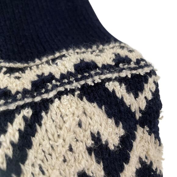 Ralph Lauren Blue White Geometric Tribal Open Front Knit Cardigan Size Small - Picture 11 of 16